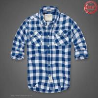 heren abercrombie fitch plaid lang overhemd wit blauw Wholesale Website tmexu385